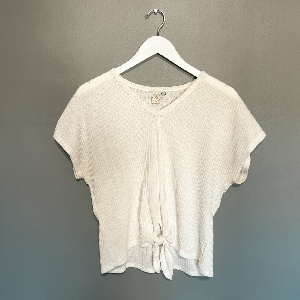 White Waffle Tie Shirt